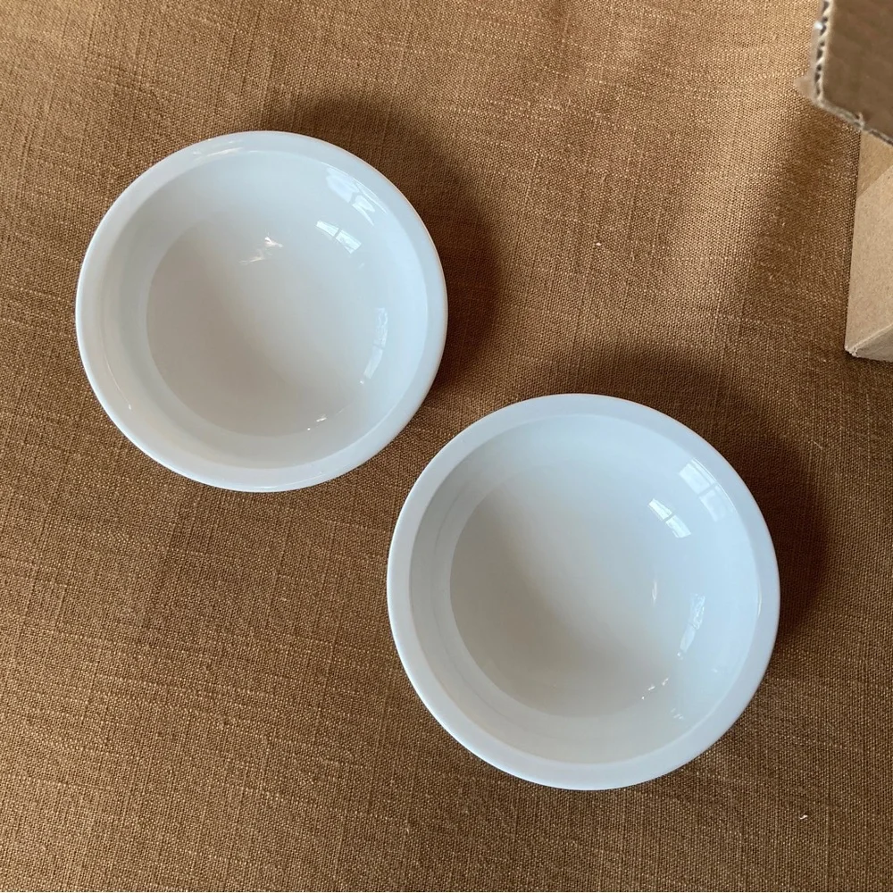 Set of 2 ceramic food water bowls for raised feeder